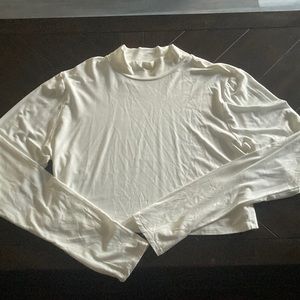 seriously soft aero white cropped turtle neck shirt